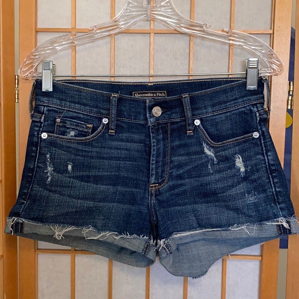 Abercrombie & Fitch Cut Off Stretch Denim Shorts